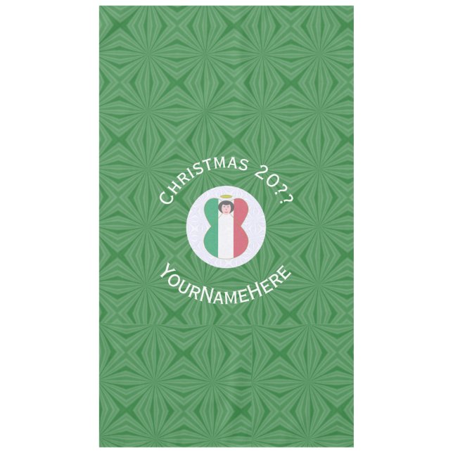 Italian Angel Christmas Flag Personalised Tablecloth (Front)