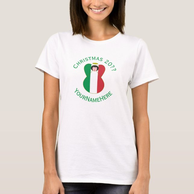 Italian Angel Christmas Flag Personalised Women's  T-Shirt (Front)