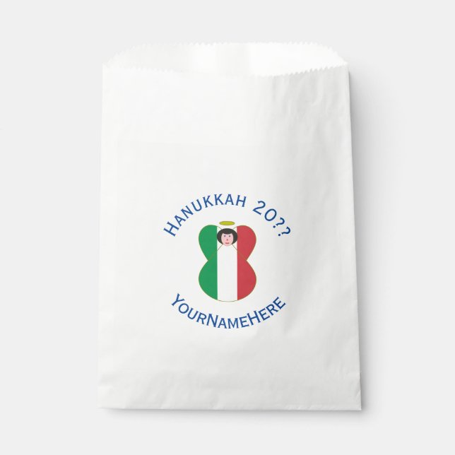 Italian Angel Flag for Hanukkah Favour Bags (Front)