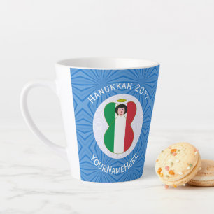 Italian Angel Flag for Hanukkah Latte Mug