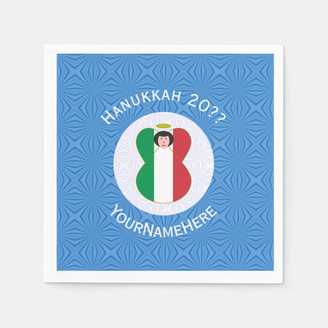 Italian Angel Flag for Hanukkah Napkin (Front)
