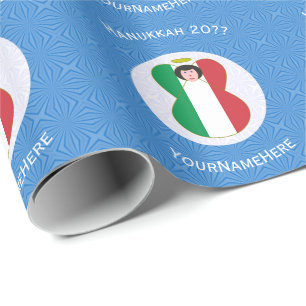 Italian Angel Flag for Hanukkah Wrapping Paper