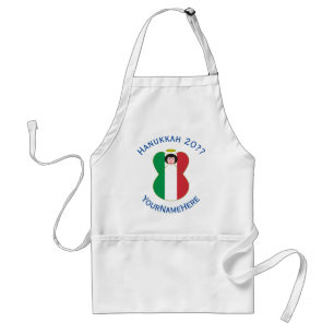 Italian Angel Hanukkah Flag Personalized  Standard Apron