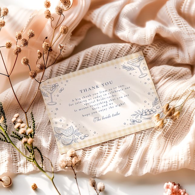 Italian Aperitivo Ciao Miss Bridal Shower Thank You Card (Creator Uploaded)