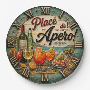 Italian Aperitivo Spritz Cocktail Kitchen Paper Plate