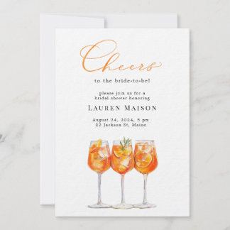 Italian Aperol Spritz Bridal Shower Invitation