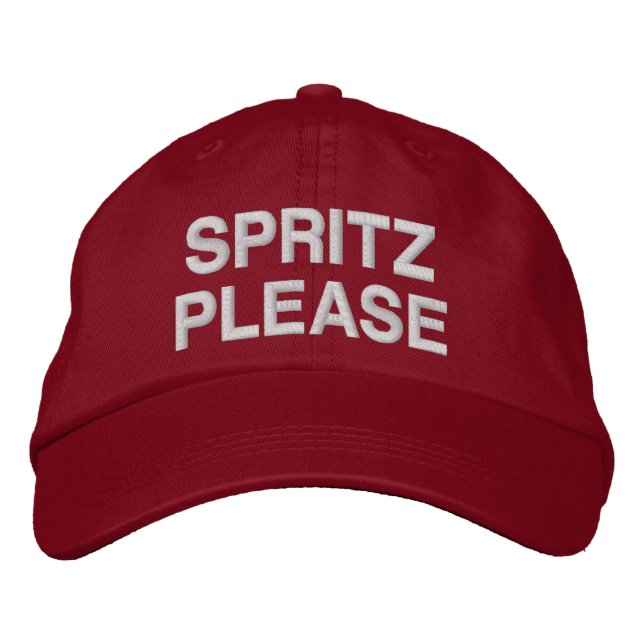 Italian Aperol Spritz Funny Quote Pink Red Custom Embroidered Hat (Front)