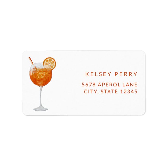 Italian Aperol Spritz Return Address Labels (Front)