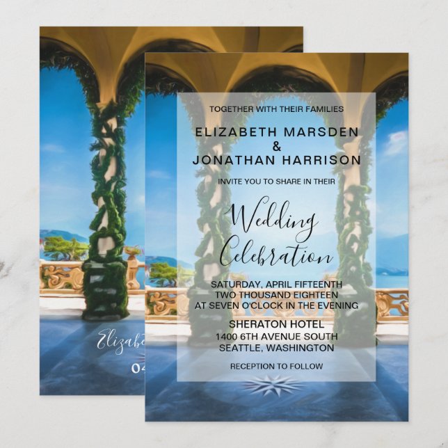 Italian Arches Elegant Formal Wedding Invitation (Front/Back)