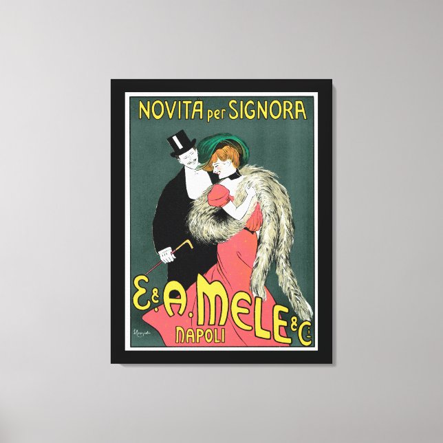 Italian Art Nouveau Fashion Ad Canvas Print (Front)
