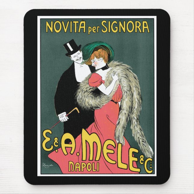 Italian Art Nouveau Fashion Ad Mouse Mat (Front)