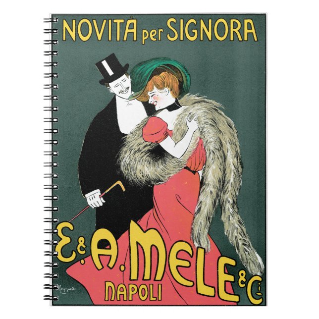 Italian Art Nouveau Fashion Ad Notebook (Front)