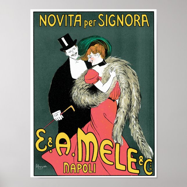 Italian Art Nouveau Fashion Ad Poster (Front)
