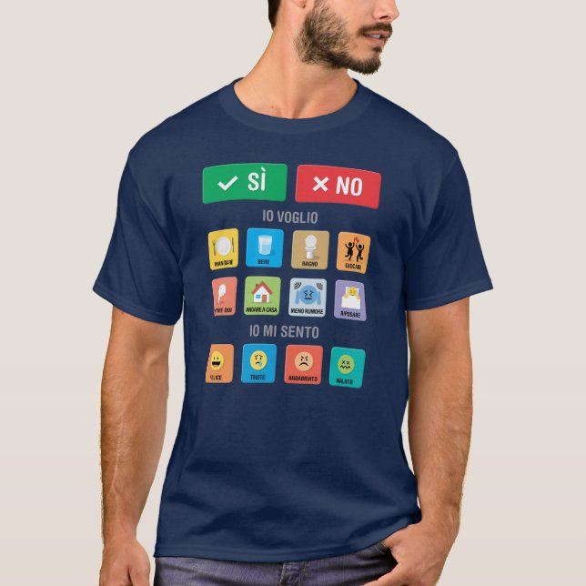 Italian Autism AAC PECS Pointing Communication 01 T-Shirt (Front)