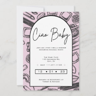Italian Baby Shower, Ciao Baby, Gender Neutral Invitation