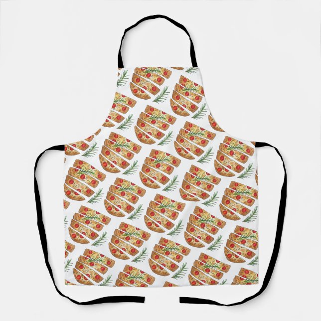 Italian Bakery Focaccia Olive Oil Bread Tomatoes Apron (Front)