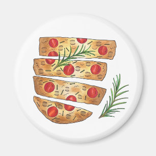 Italian Bakery Focaccia Olive Oil Bread Tomatoes Magnet