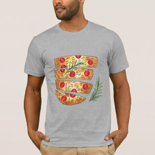 Italian Bakery Focaccia Olive Oil Bread Tomatoes T-Shirt