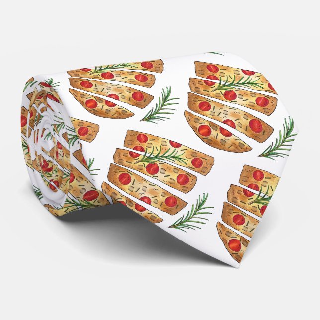 Italian Bakery Focaccia Olive Oil Bread Tomatoes Tie (Rolled)