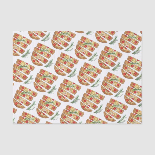 Italian Bakery Focaccia Olive Oil Bread Tomatoes Tissue Paper (Front)