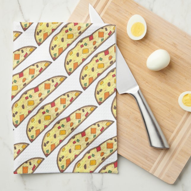Italian Bakery Holiday Fruit Biscotti Christmas Tea Towel (Quarter Fold)