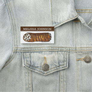 Italian Bakery Pastry Chef Chocolate Chip Cannoli Name Tag