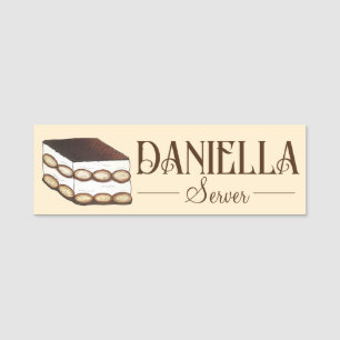 Italian Bakery Tiramisu Dessert Food Dinner Party Name Tag