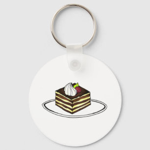 Italian Bakery Tiramisu Raspberry Dessert Pastry Key Ring