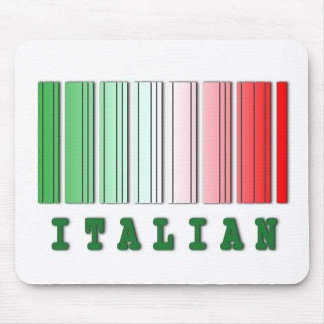 italian barcode design mouse mat (Front)