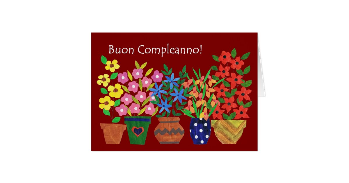 Italian Birthday Card Flower Power! Zazzle.co.uk