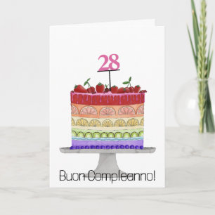 Italian Birthday Rainbow Colour Cupcake Card
