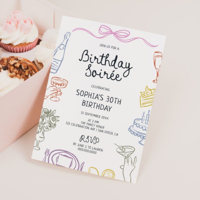 Italian Birthday Soirée Birthday Party Invitation (Creator Uploaded)