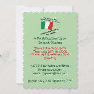 Italian Blood and Wine Birthday Party  Invitation