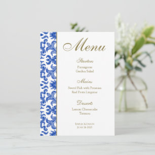 Italian Blue and White Wedding Menu