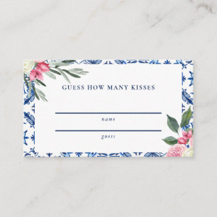 Italian Blue How Many Kisses Game Card