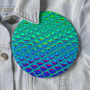 Italian Blue Mermaid Motif Art Print 6 Cm Round Badge