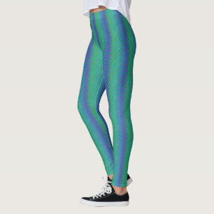 Italian Blue Mermaid Motif Art Print Leggings