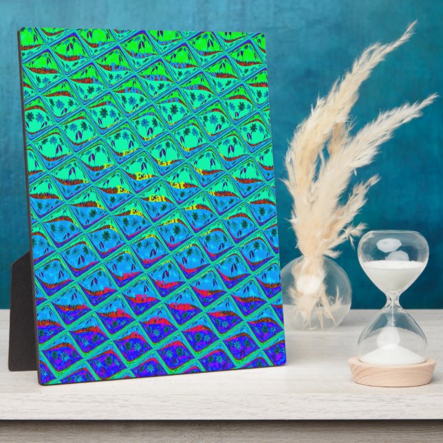 Italian Blue Mermaid Motif Art Print Plaque (Side)