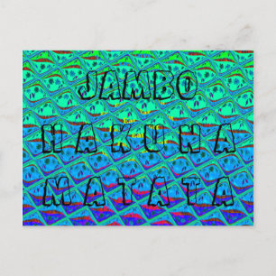 Italian Blue Mermaid Motif Art Print Postcard