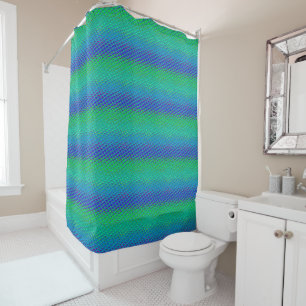 Italian Blue Mermaid Motif Art Print Shower Curtain