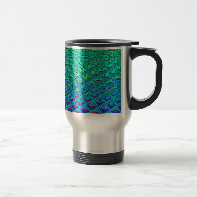 Italian Blue Mermaid Motif Art Print Travel Mug (Right)
