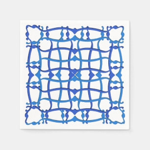 Italian blue ornament party villa napkin