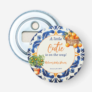 Italian Blue Tile Cutie Orange Citrus Baby Shower Bottle Opener