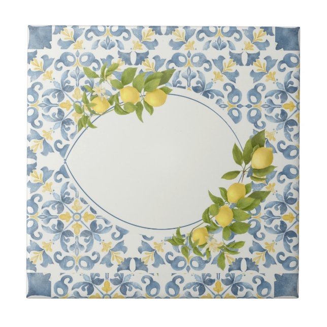 Italian Blue Tile Lemon (Front)