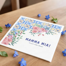 Italian Blue Tile Mamma Mia Baby Shower