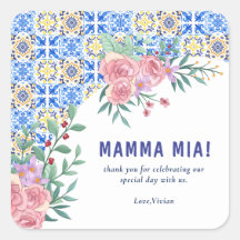 Italian Blue Tile Mamma Mia Baby Shower