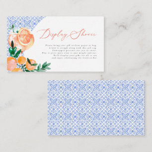 Italian Blue Tile Positano Orange Display Shower Enclosure Card