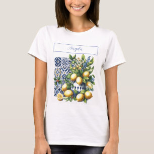Italian blue tiles and lemons   your name T-Shirt