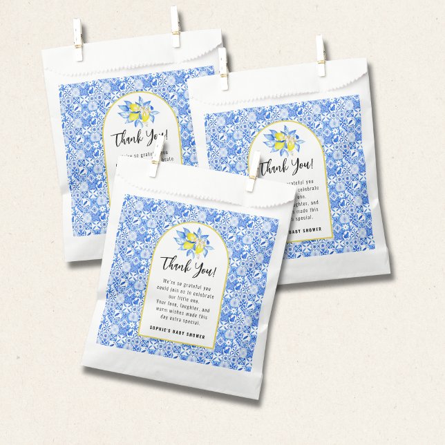 Italian Blue Tiles, Ciao Baby, Lemons square Favour Bags (Creator Uploaded)