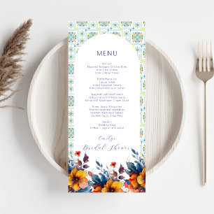 Italian Blue Tiles Elegant Menu